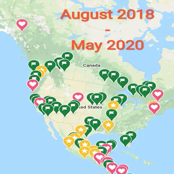 Map showing the Tourman travel route